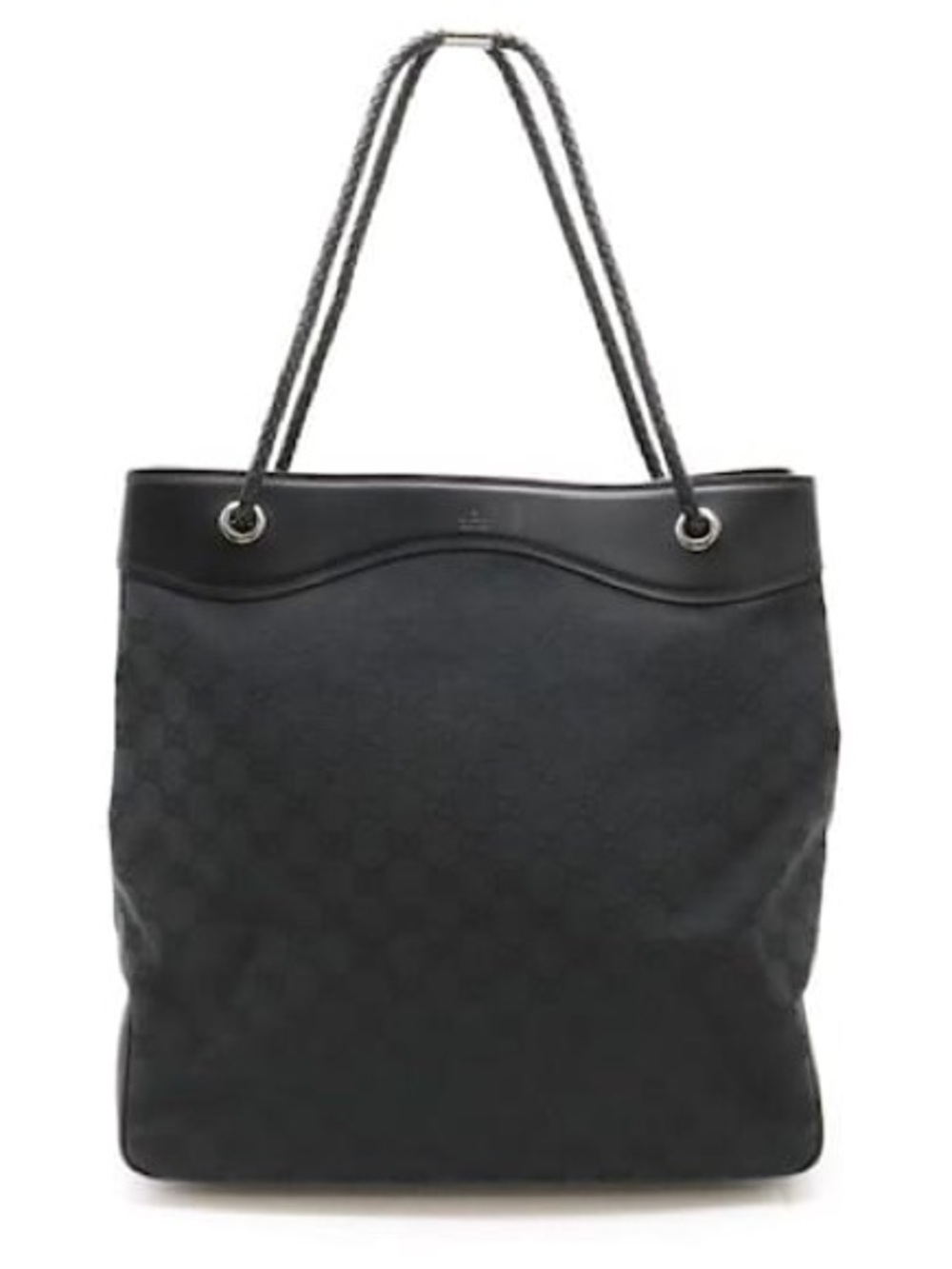 Gucci GG Canvas and Leather Tote Shoulder Bag
